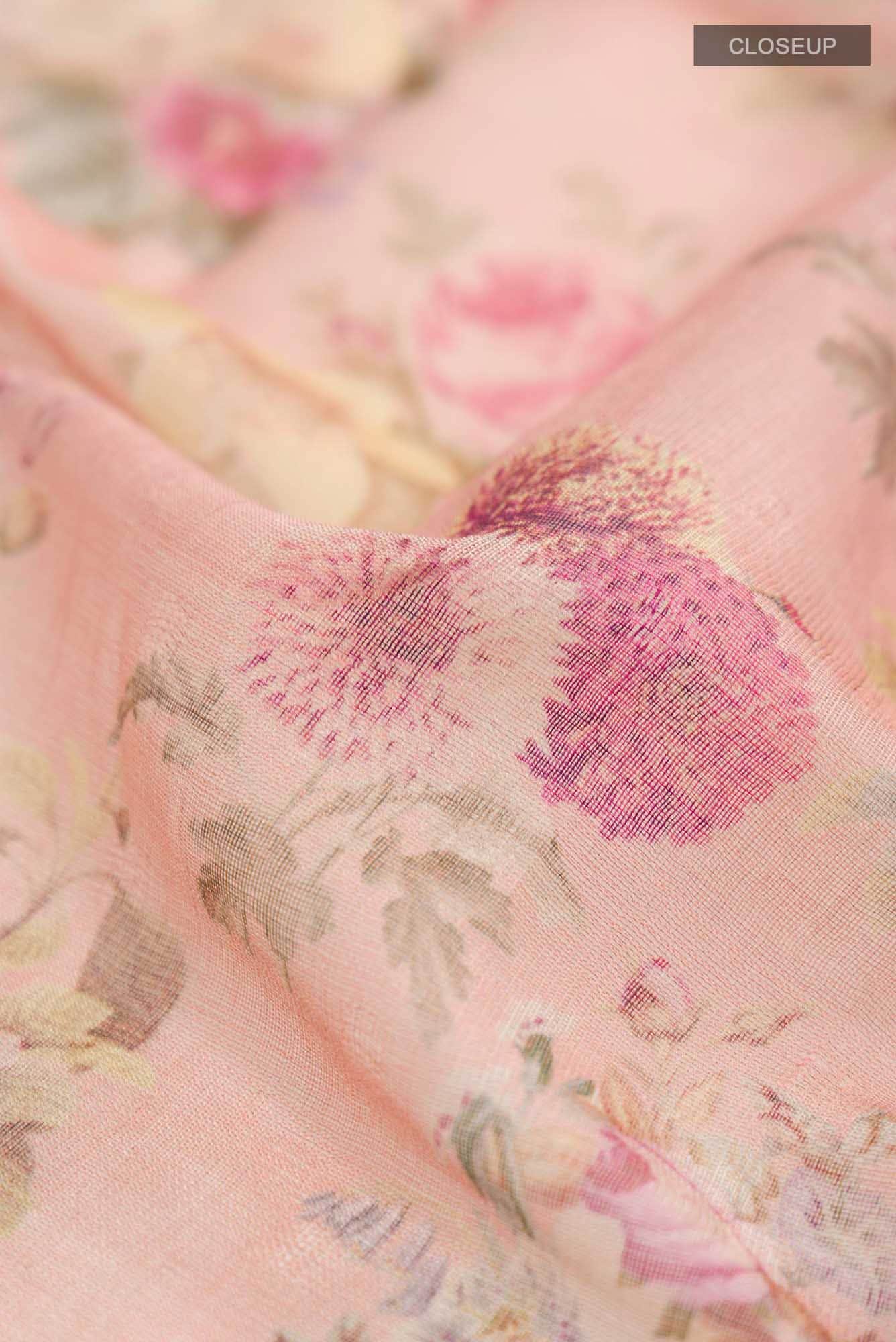 Coral Linen Saree