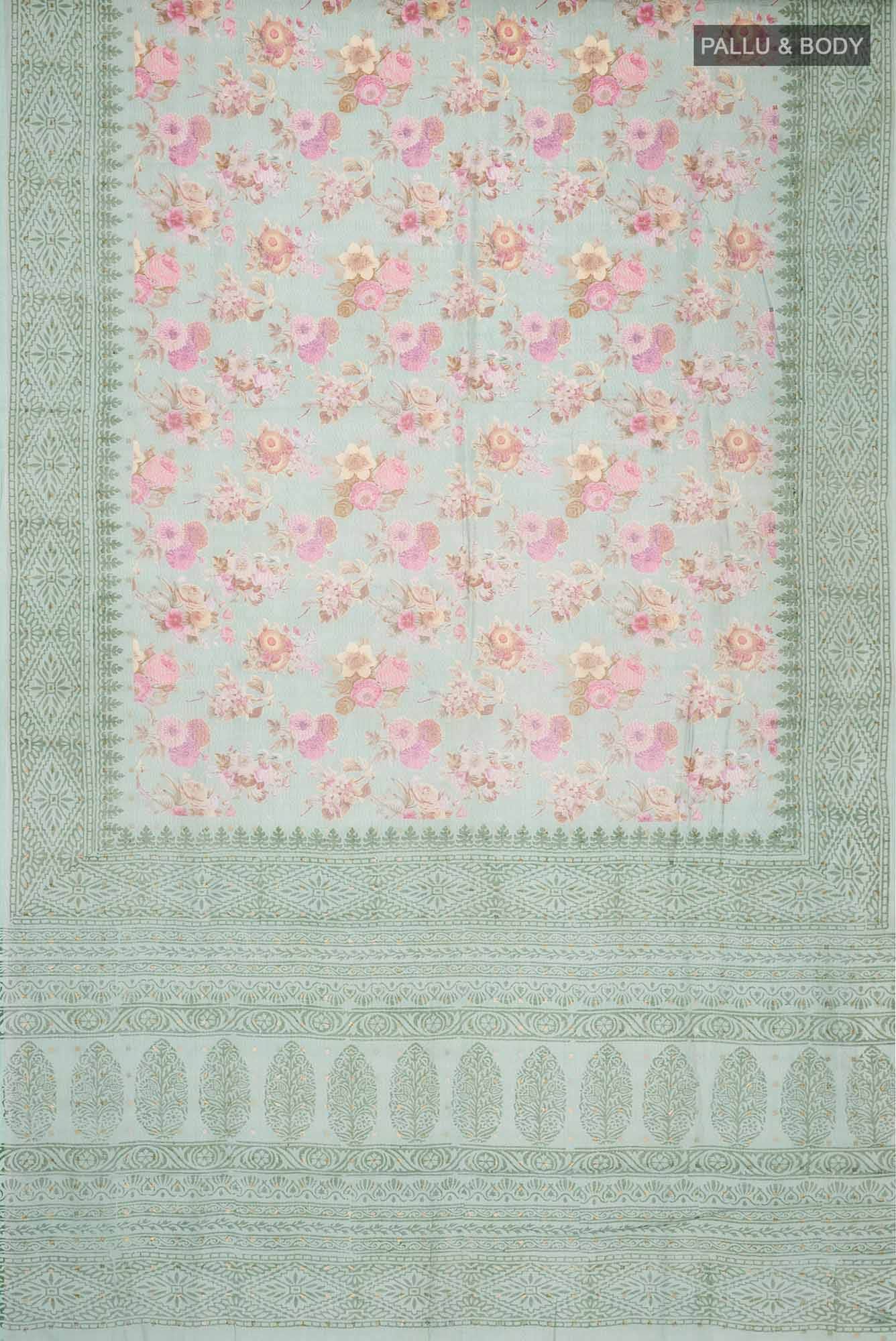 Green Linen Saree