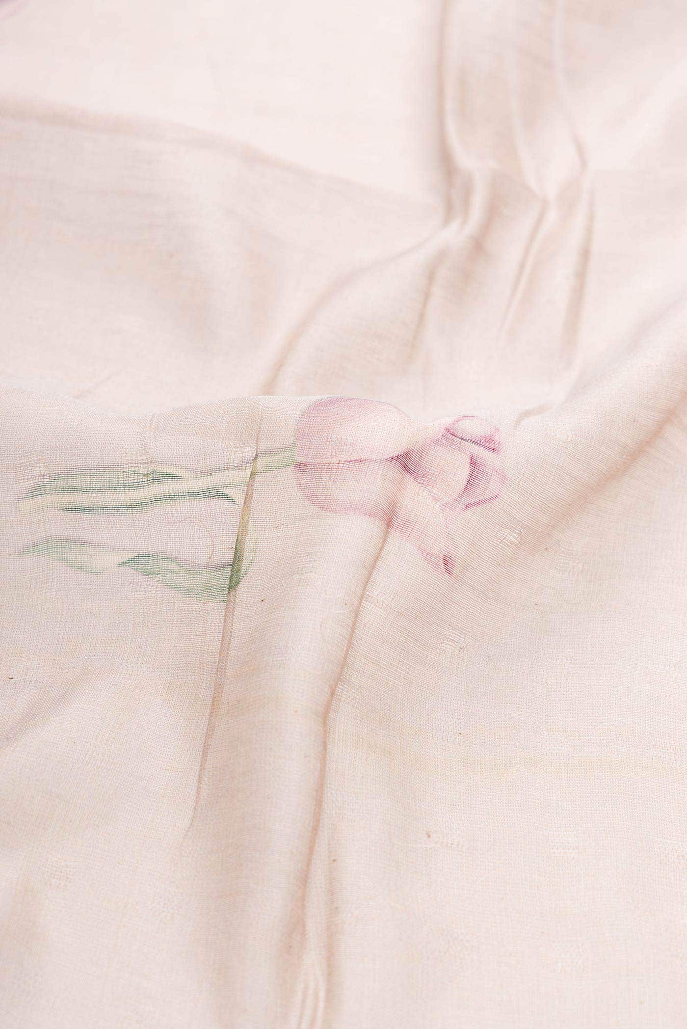 Rose Gold Tussar Silk Saree