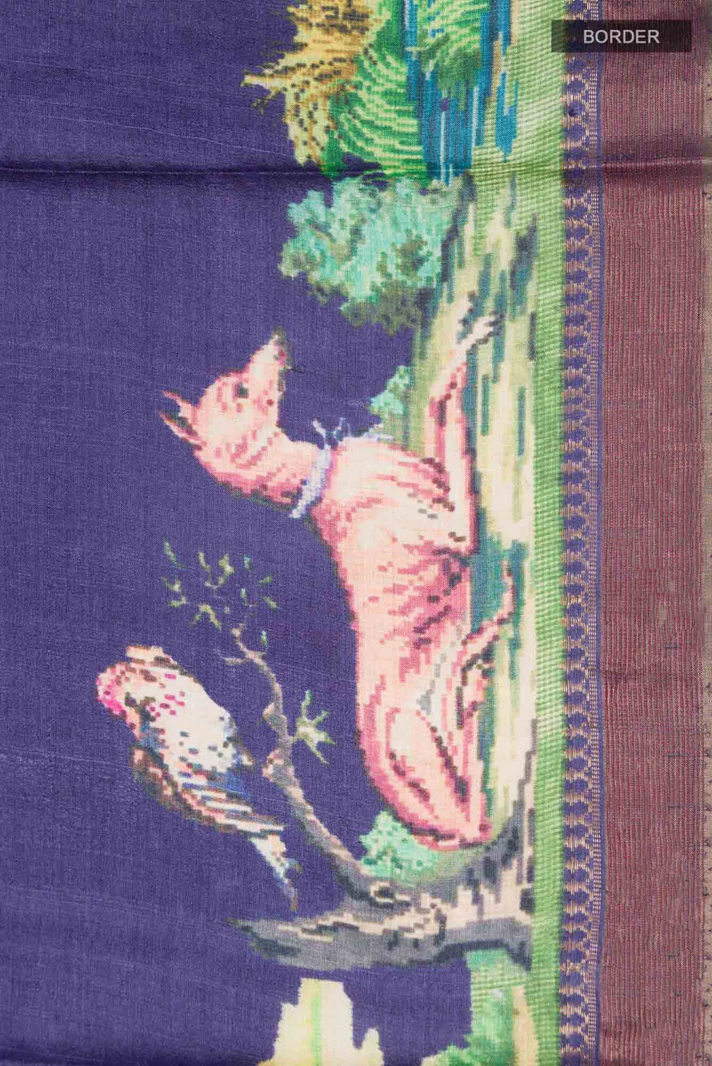 Blue Tussar Silk Saree