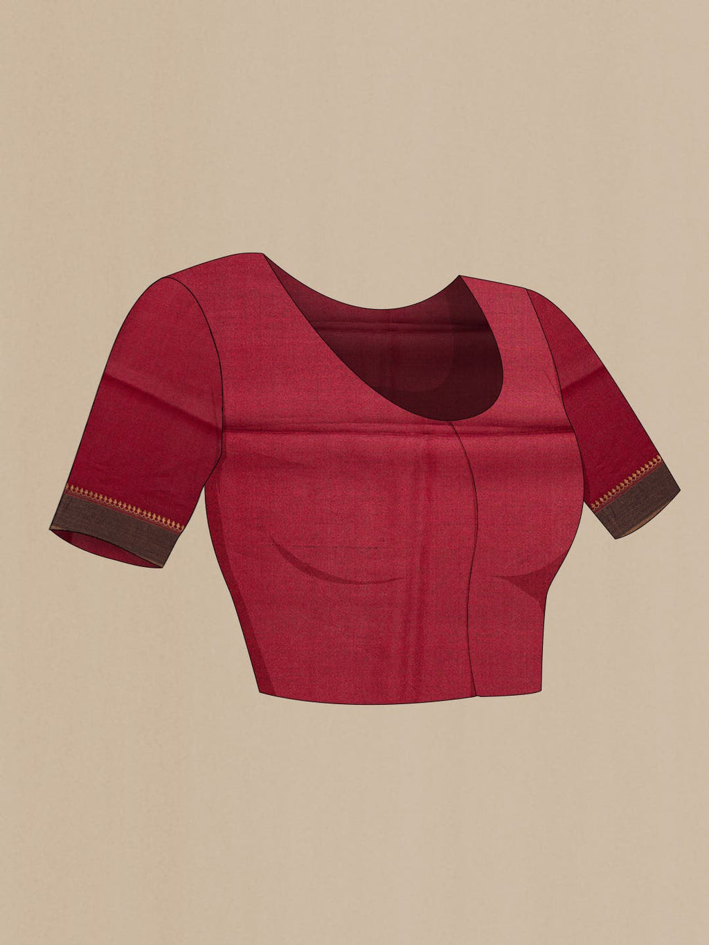 Red Tussar Silk Saree