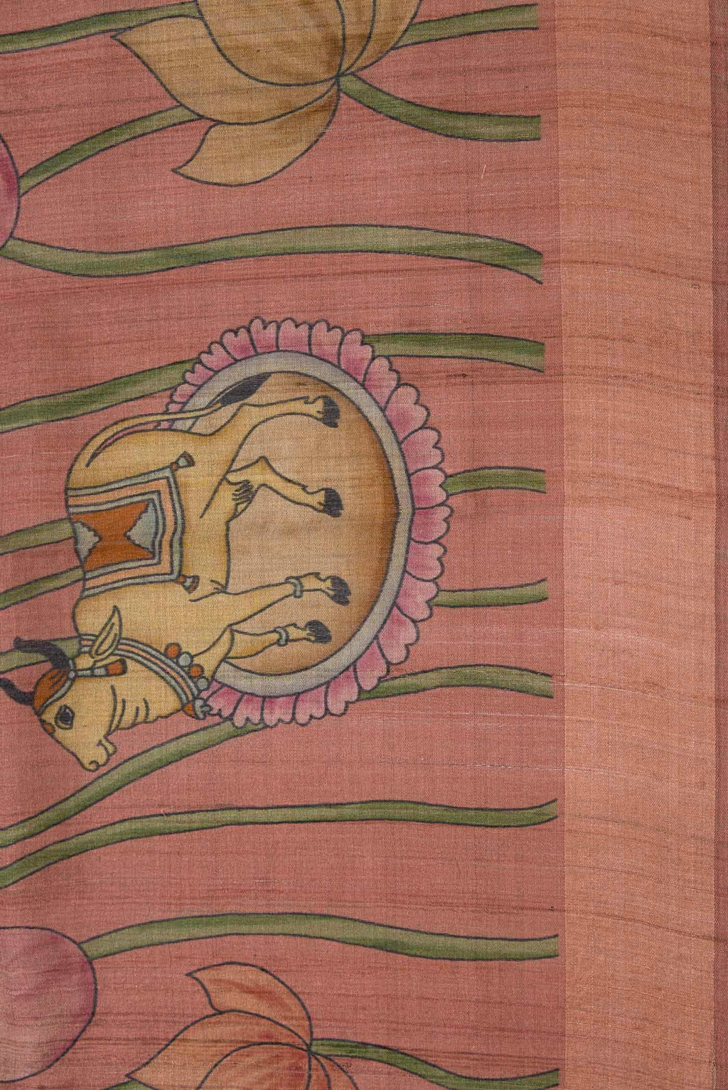 Dark Mauve Tussar Silk Saree