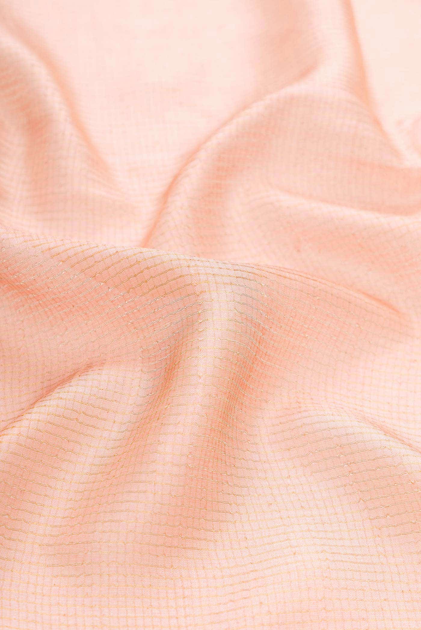 Peach Tussar Silk Saree