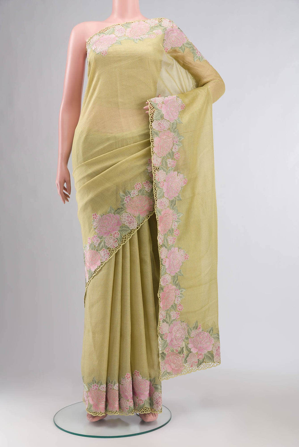 Yellow Bhagalpuri Tussar Silk Saree