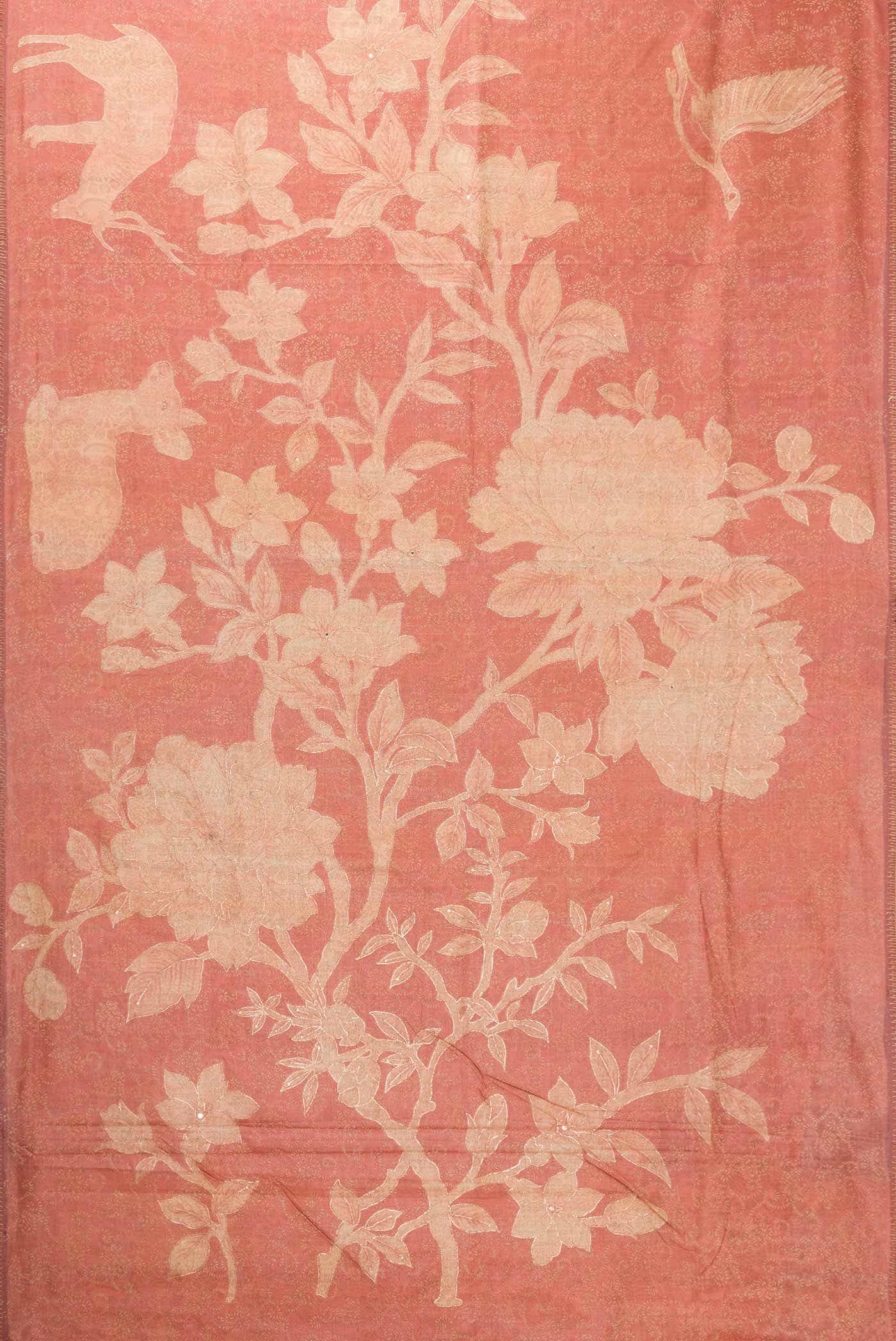 Golden Peach Dual Tone Tussar Silk Saree