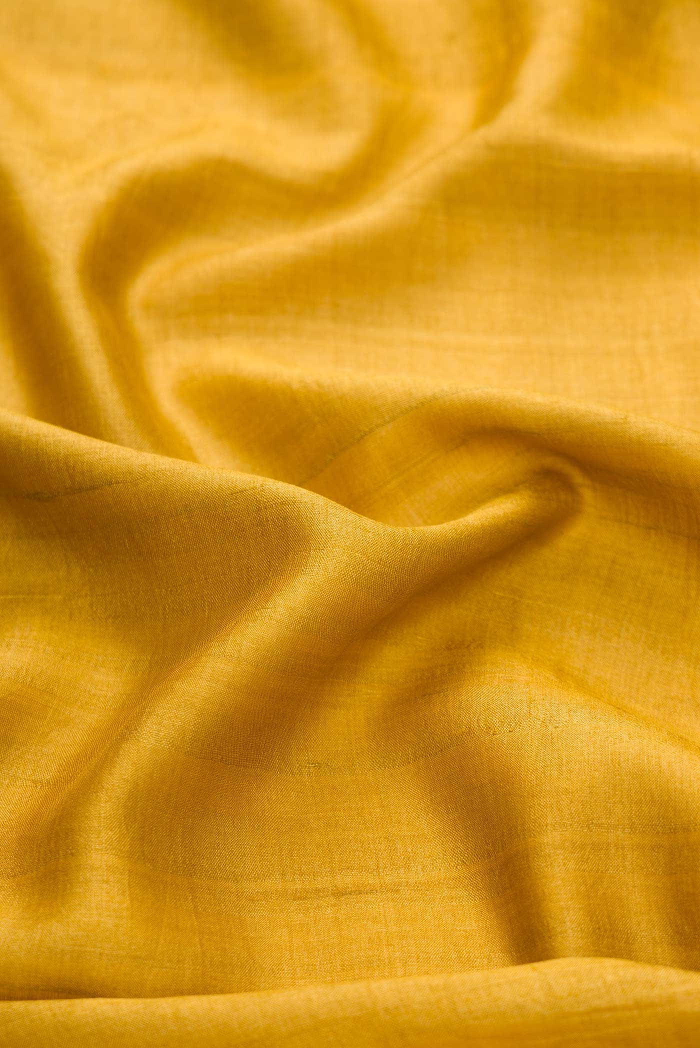 Mustard Tussar Silk Saree