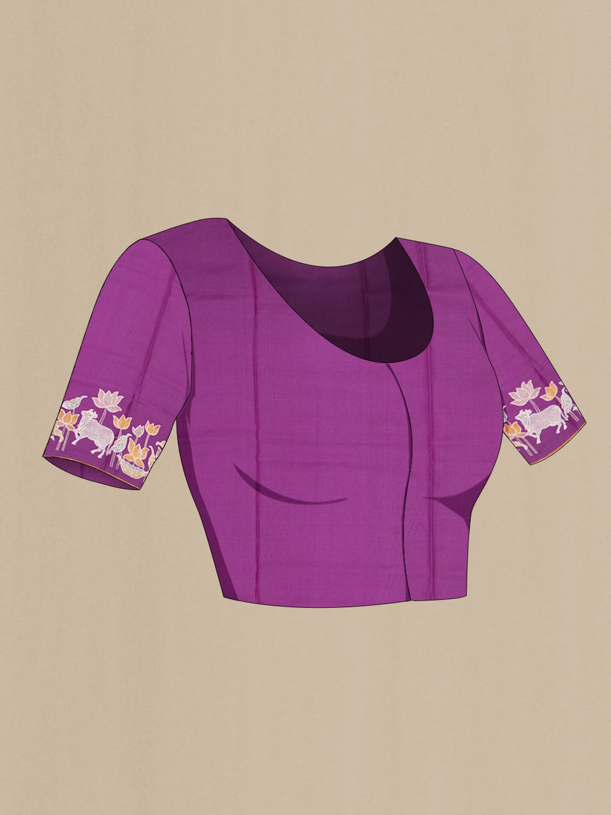 Purple Tussar Silk Saree
