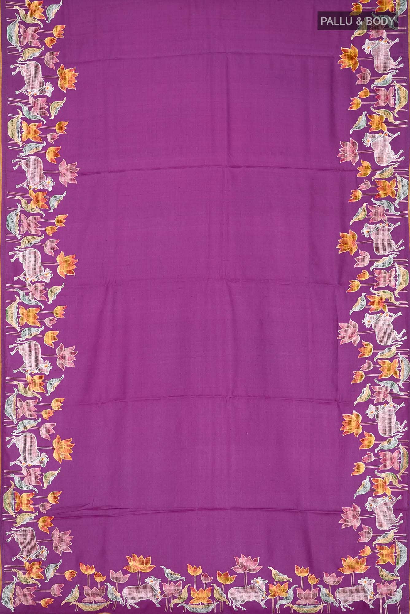 Pink Tussar Silk Saree
