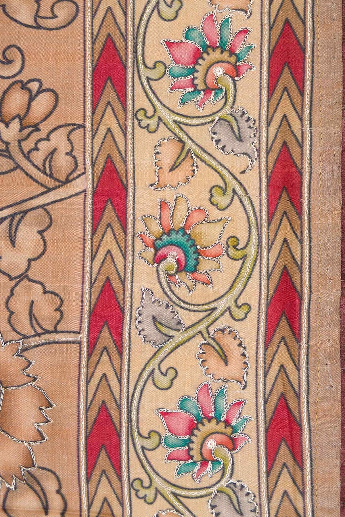 Brown Tussar Silk Saree
