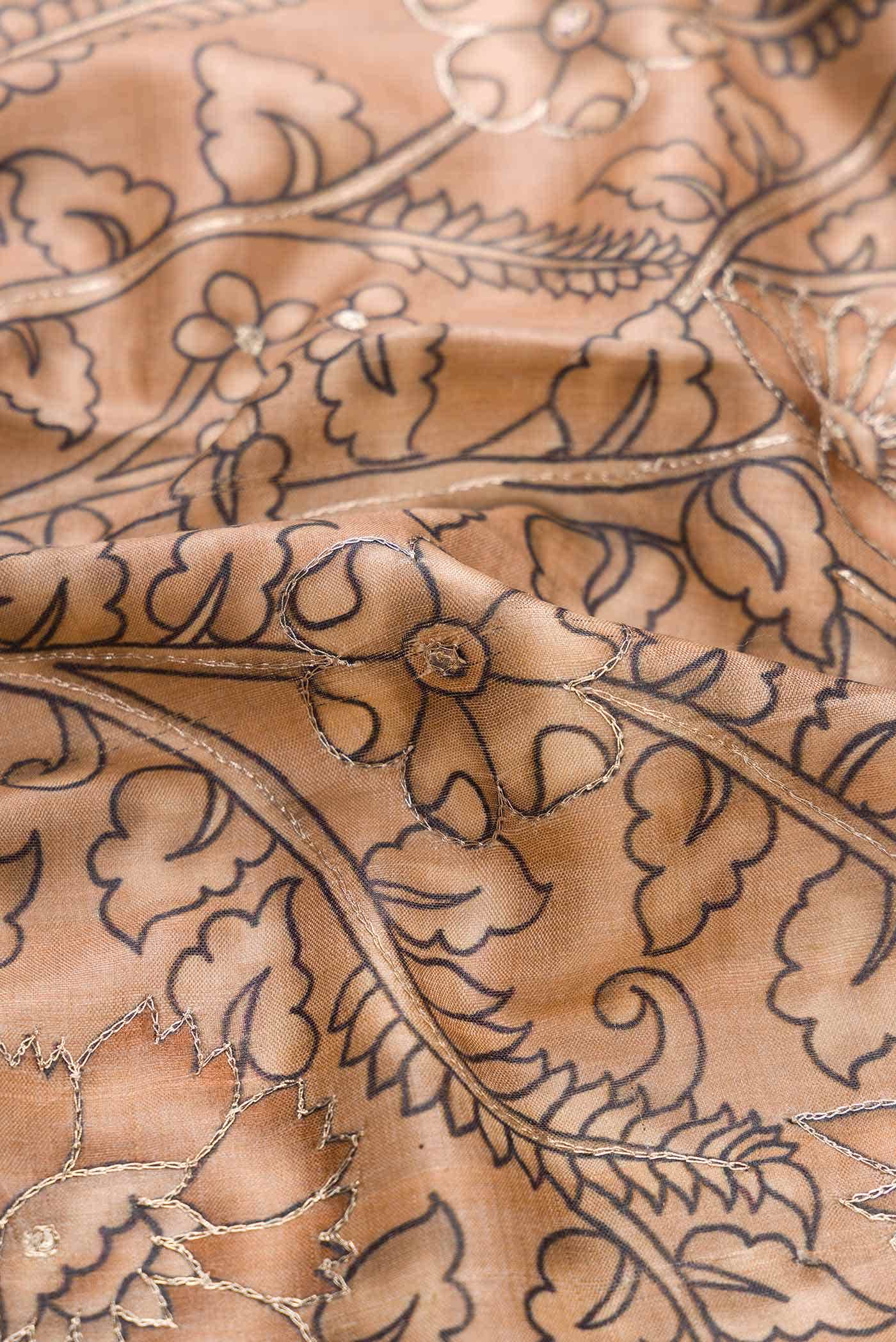 Brown Tussar Silk Saree