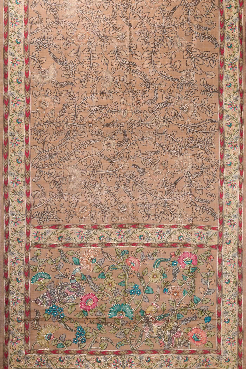 Brown Tussar Silk Saree