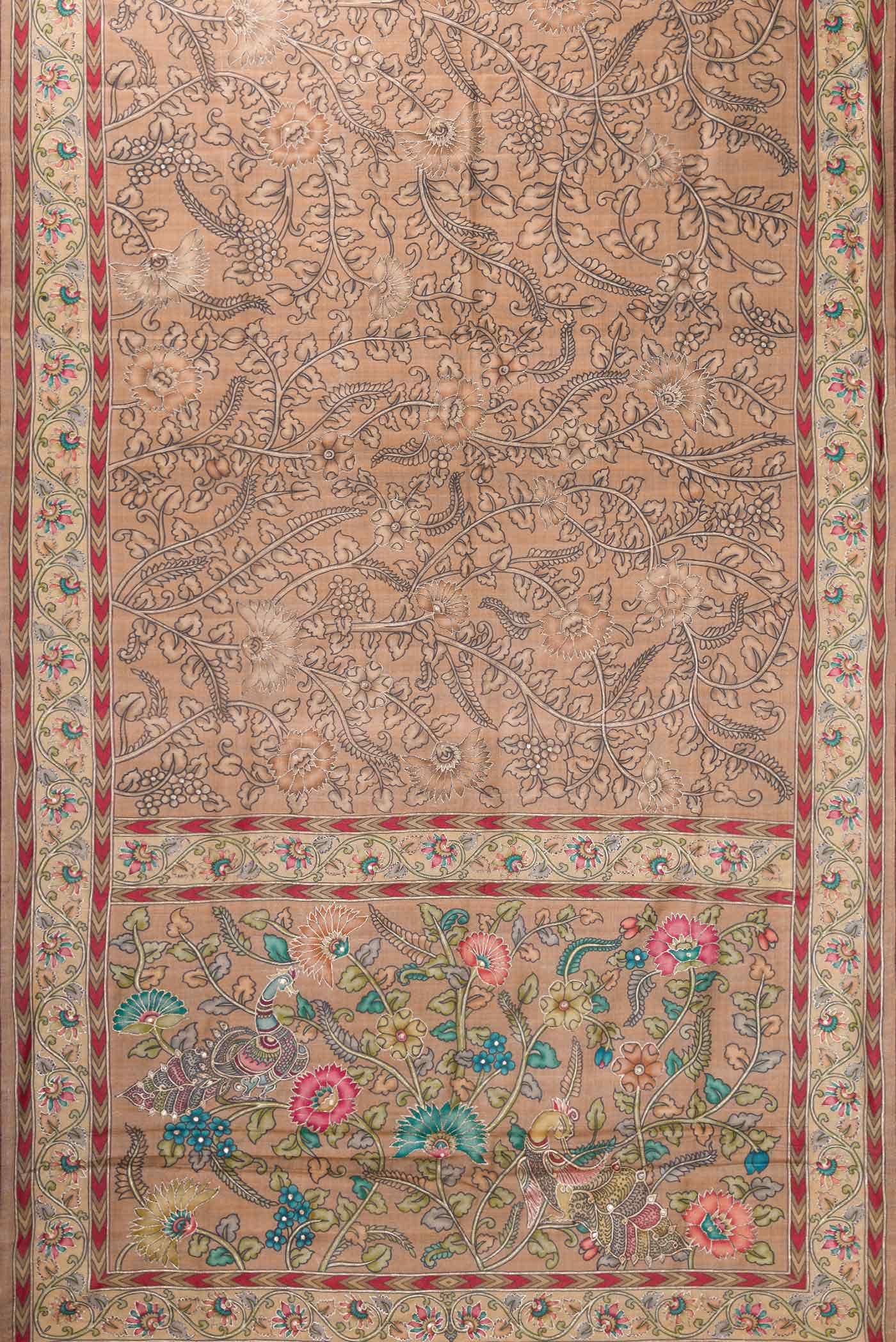 Brown Tussar Silk Saree