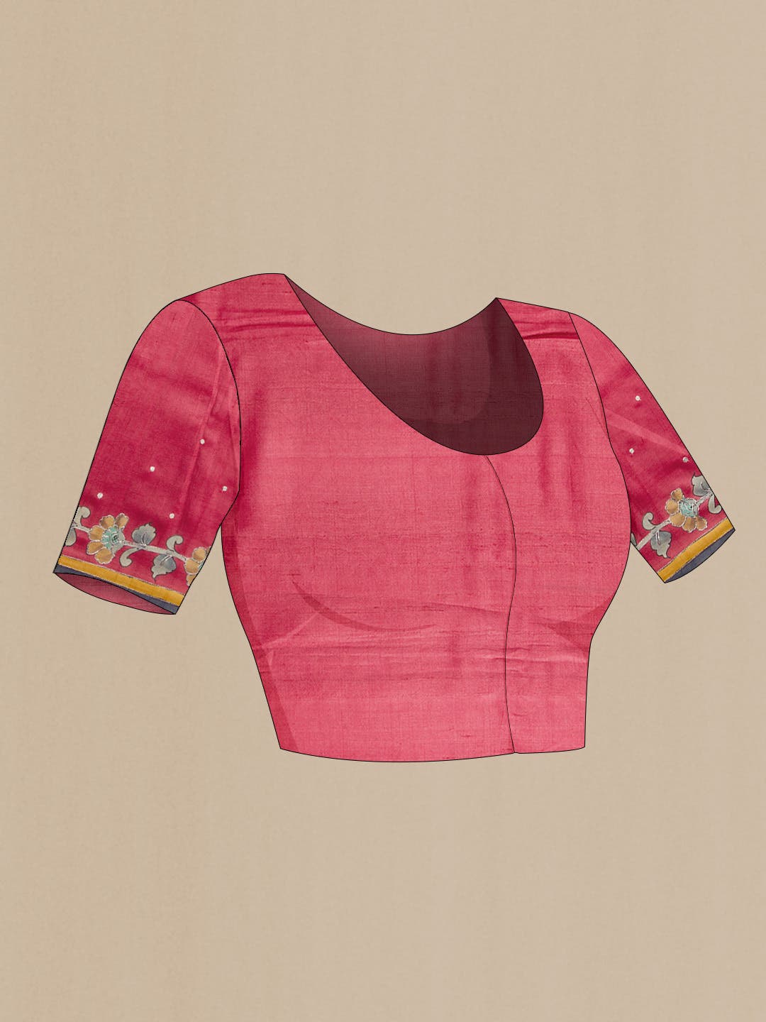 Pink Dual Tone Tussar Silk Saree
