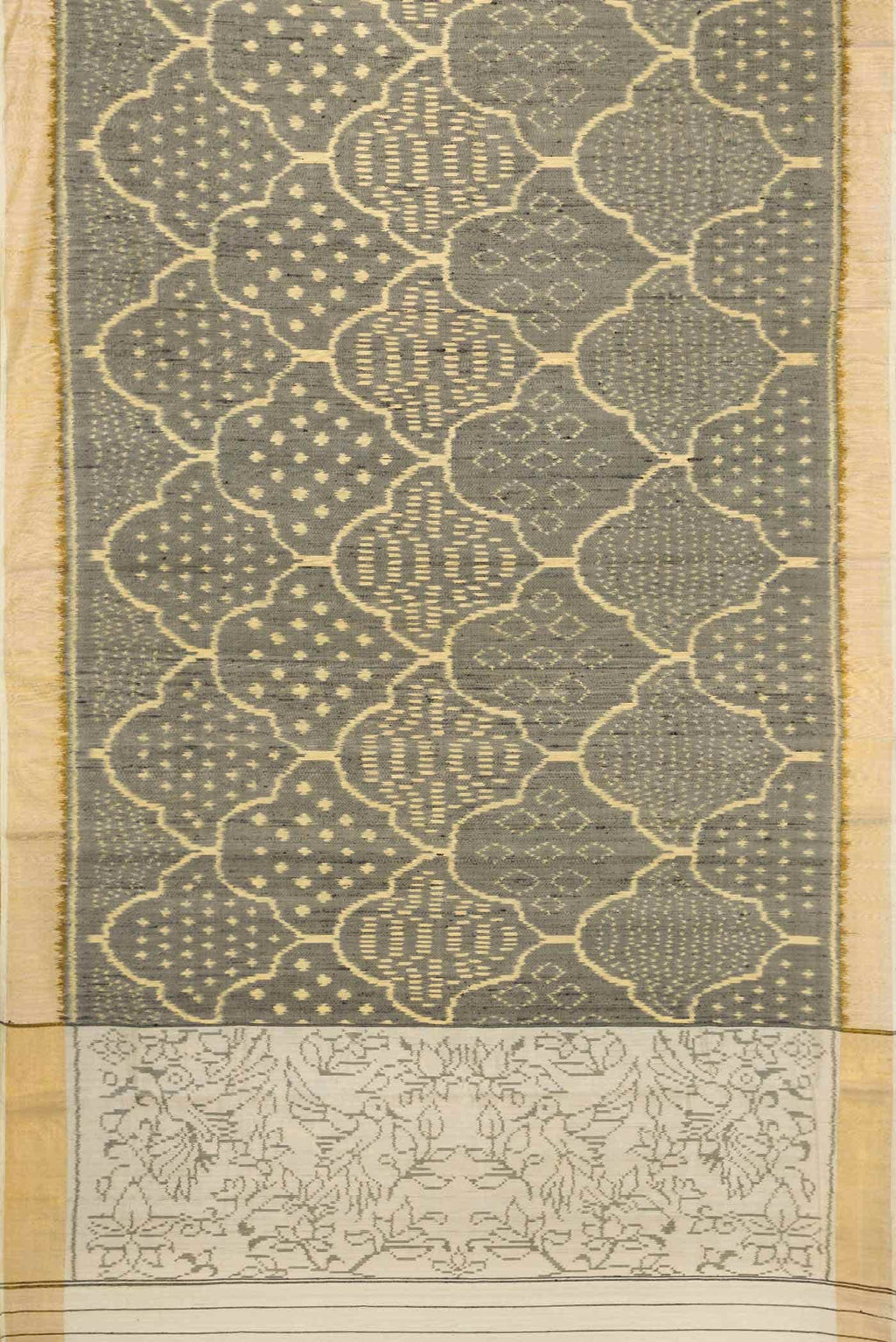 Grey Double Ikat Saree