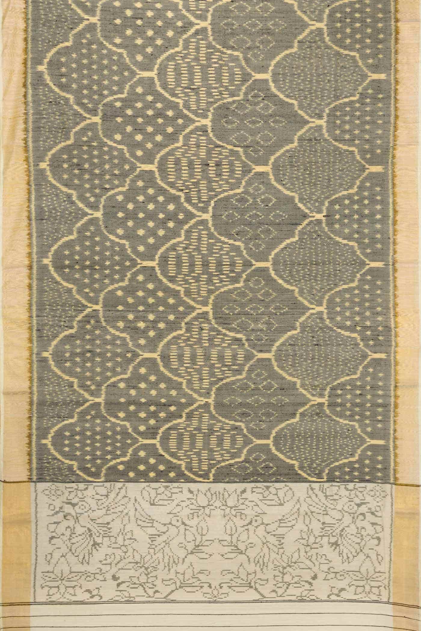 Grey Double Ikat Saree