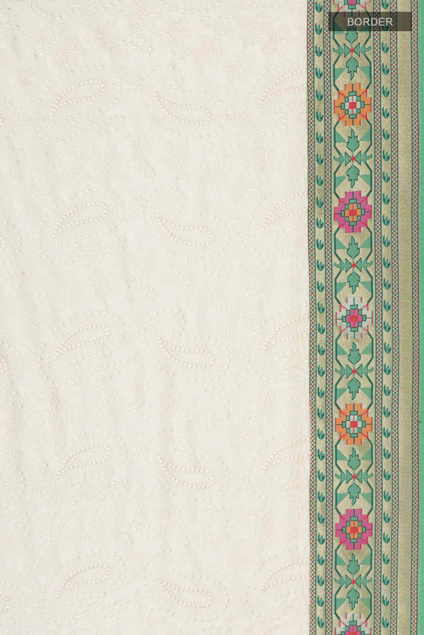 Cream Mysore Chiffon Saree
