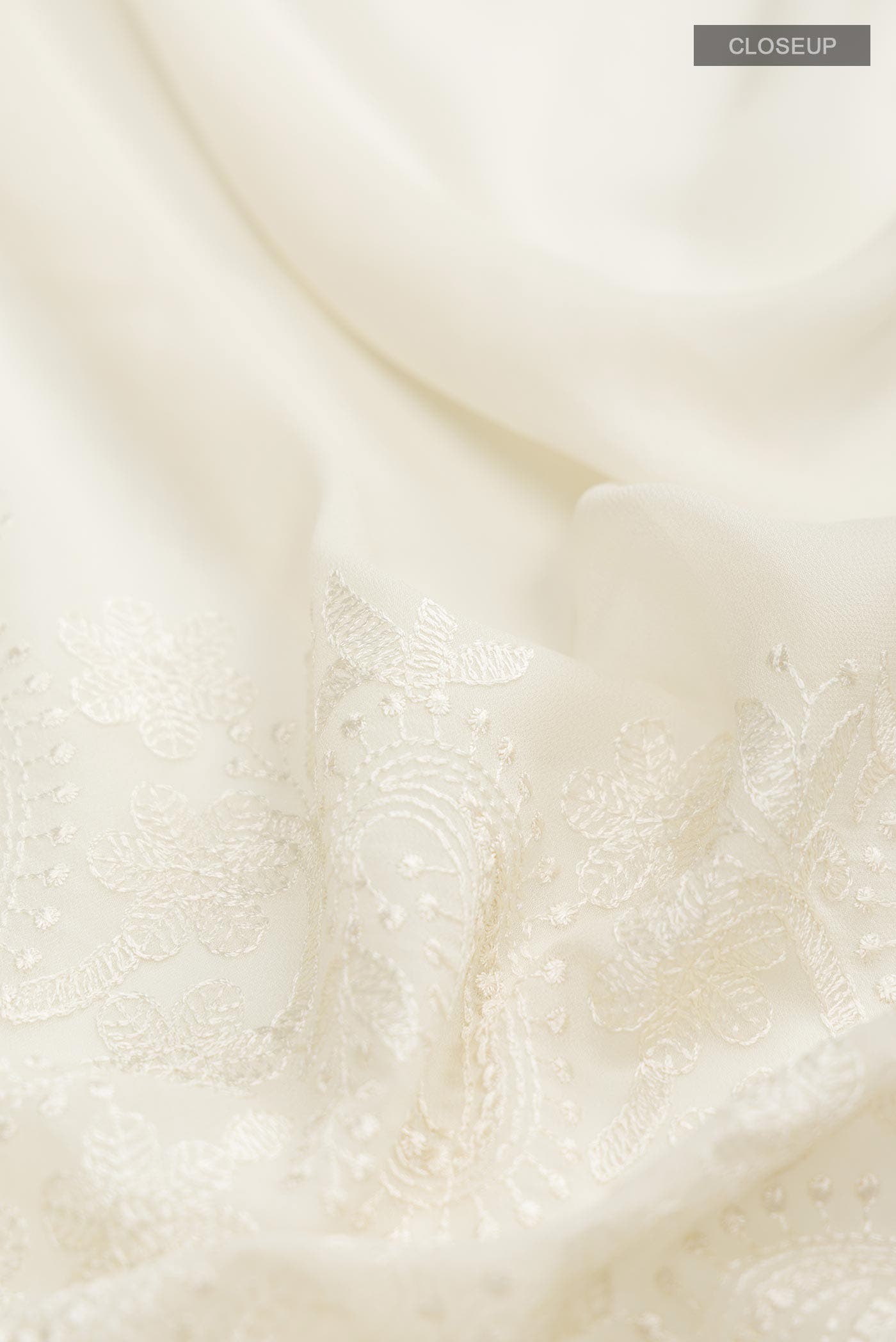 Cream Mysore Chiffon Saree