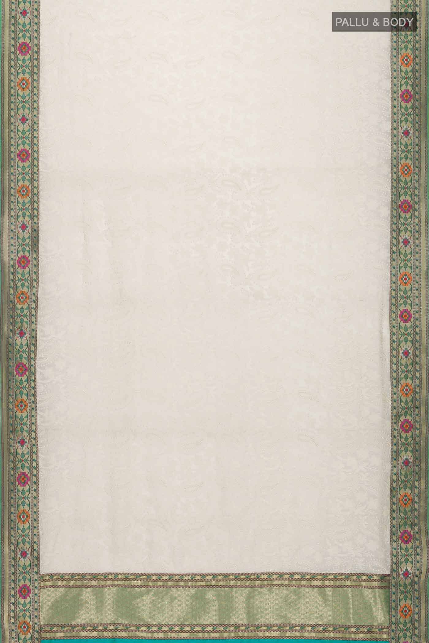 Cream Mysore Chiffon Saree