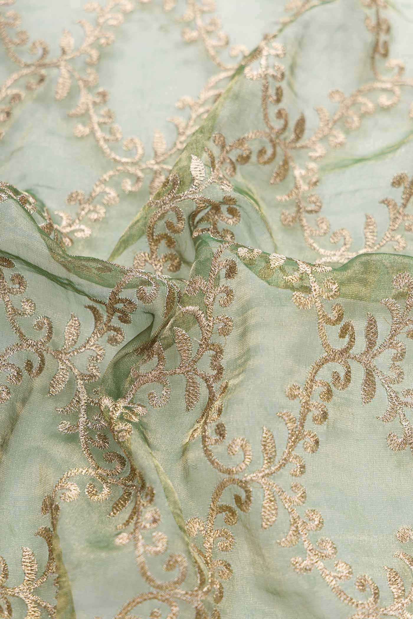 Green Dual Tone Tissue Silk Saree