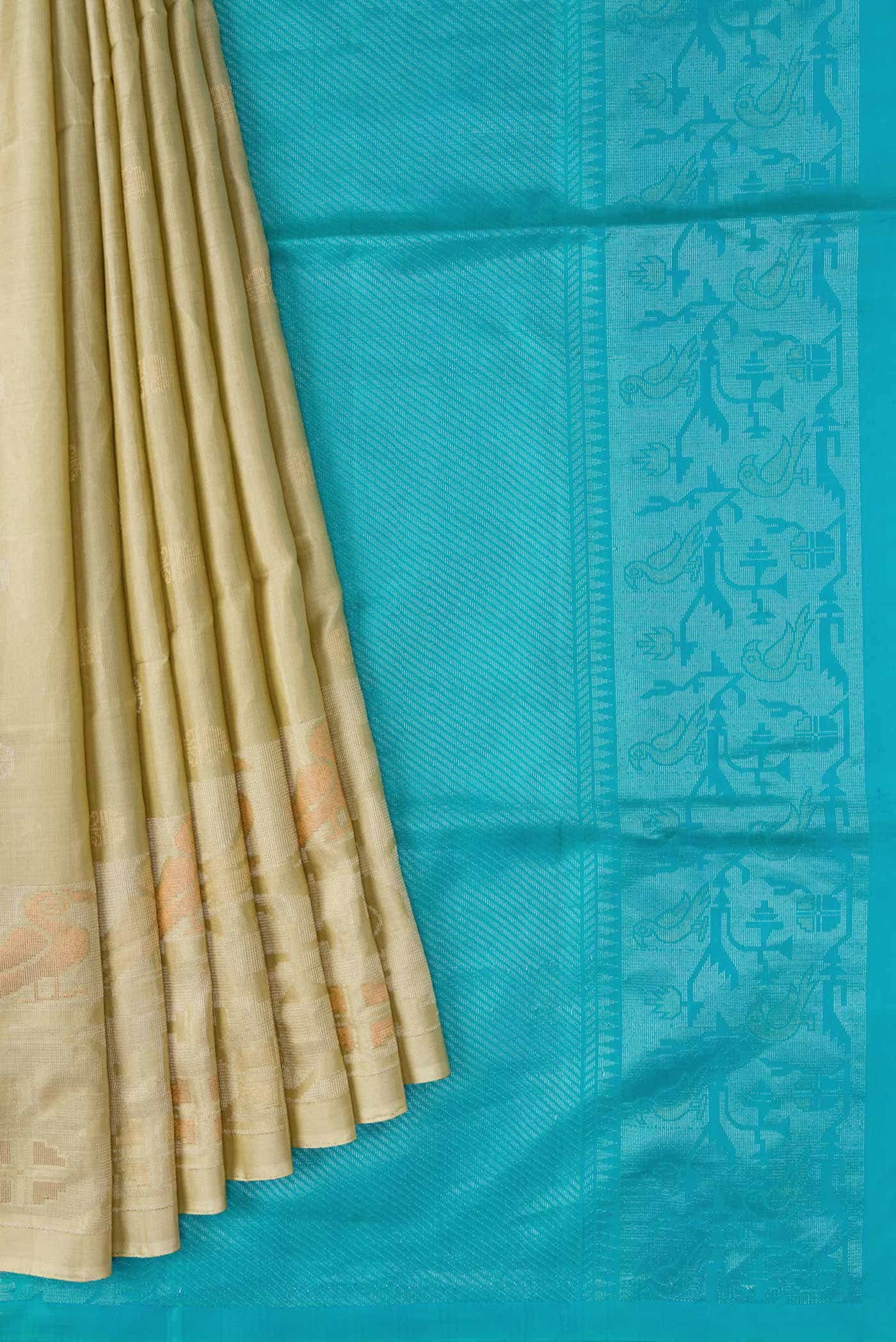 Dark Beige Dual Tone Soft Silk Saree