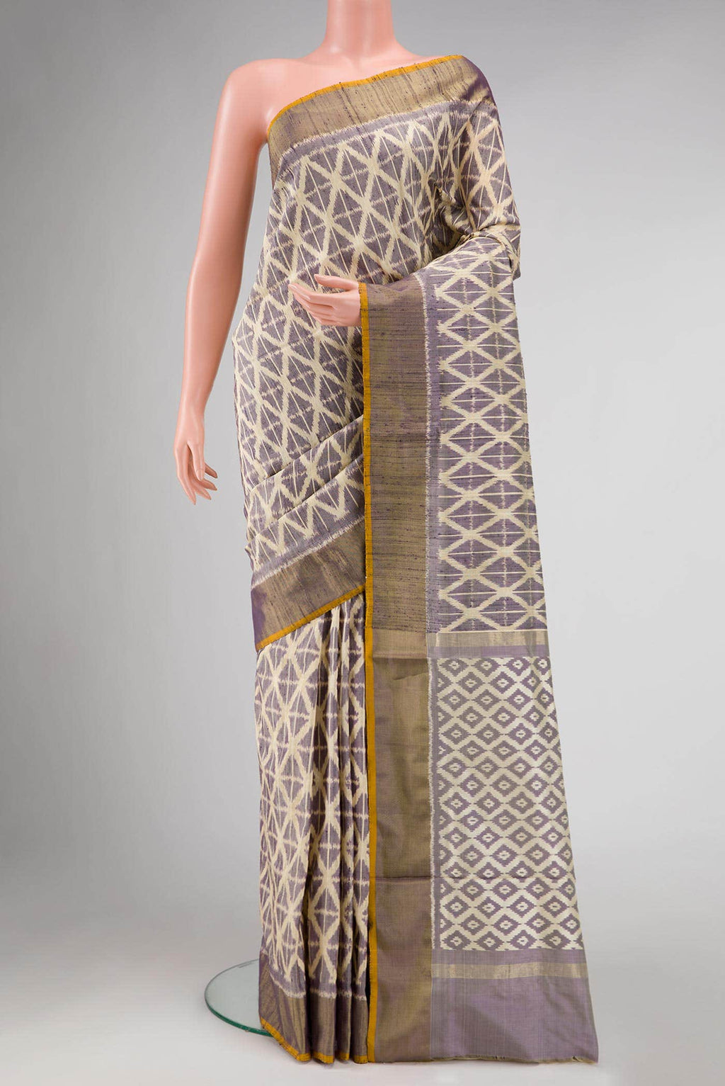 Sandal Double Ikat Saree
