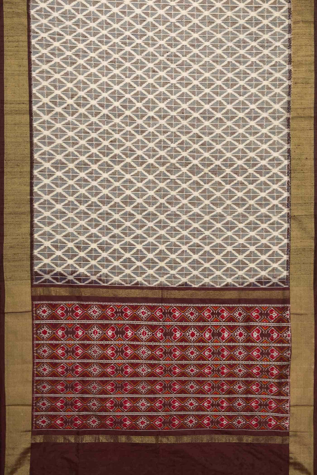 Sandal Double Ikat Saree
