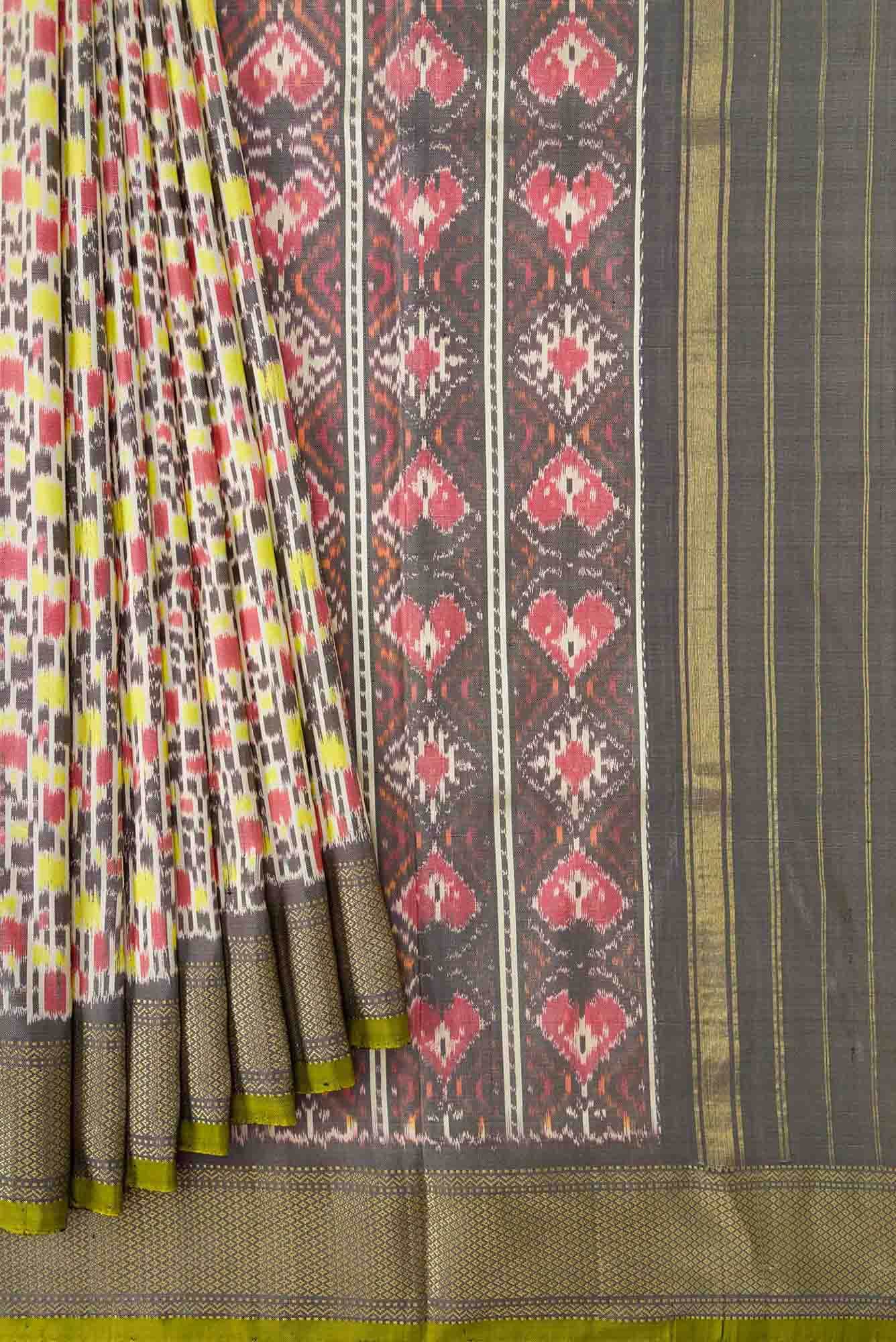 Sandal Dual Tone Double Ikat Saree