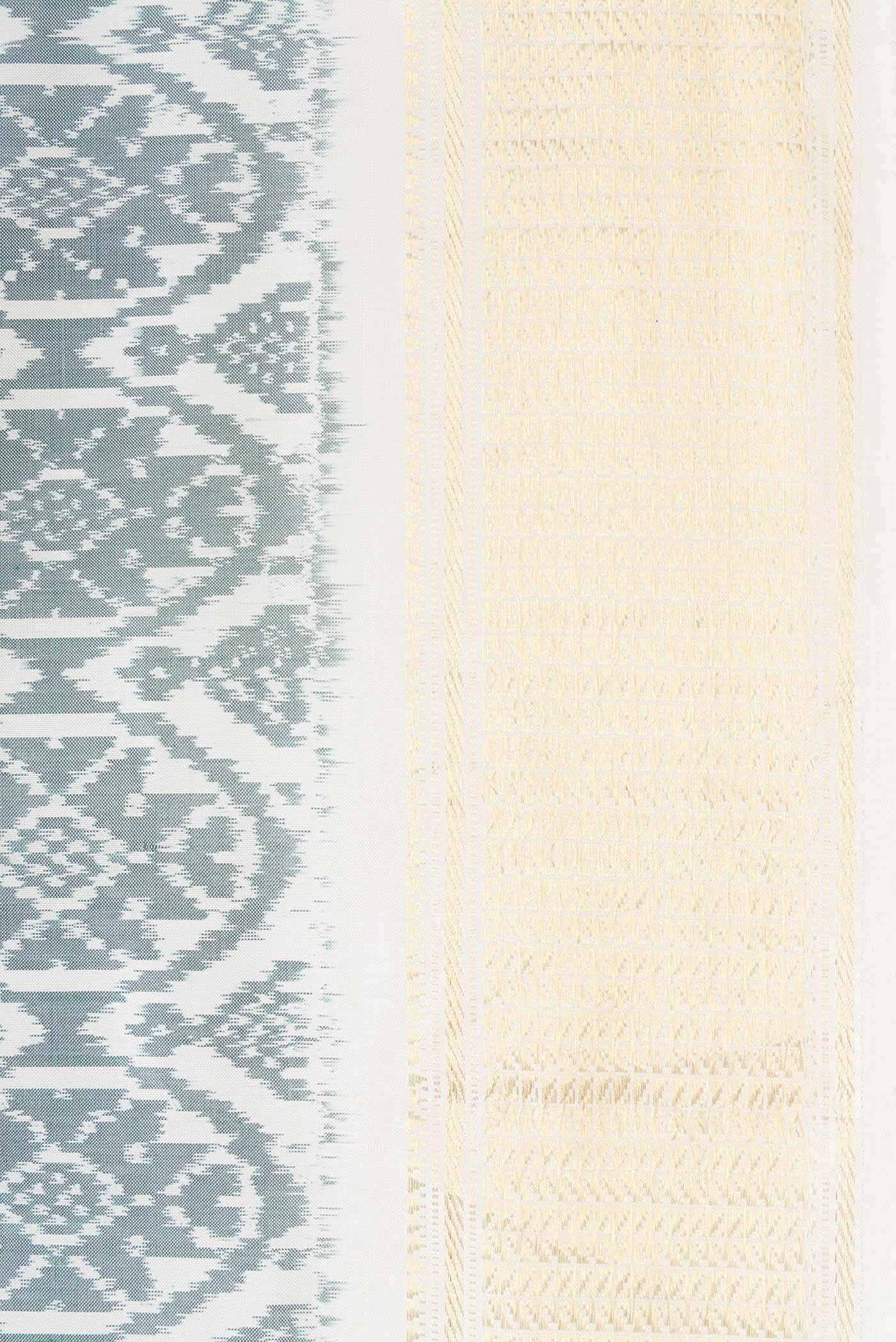 Off White Double Ikat Saree