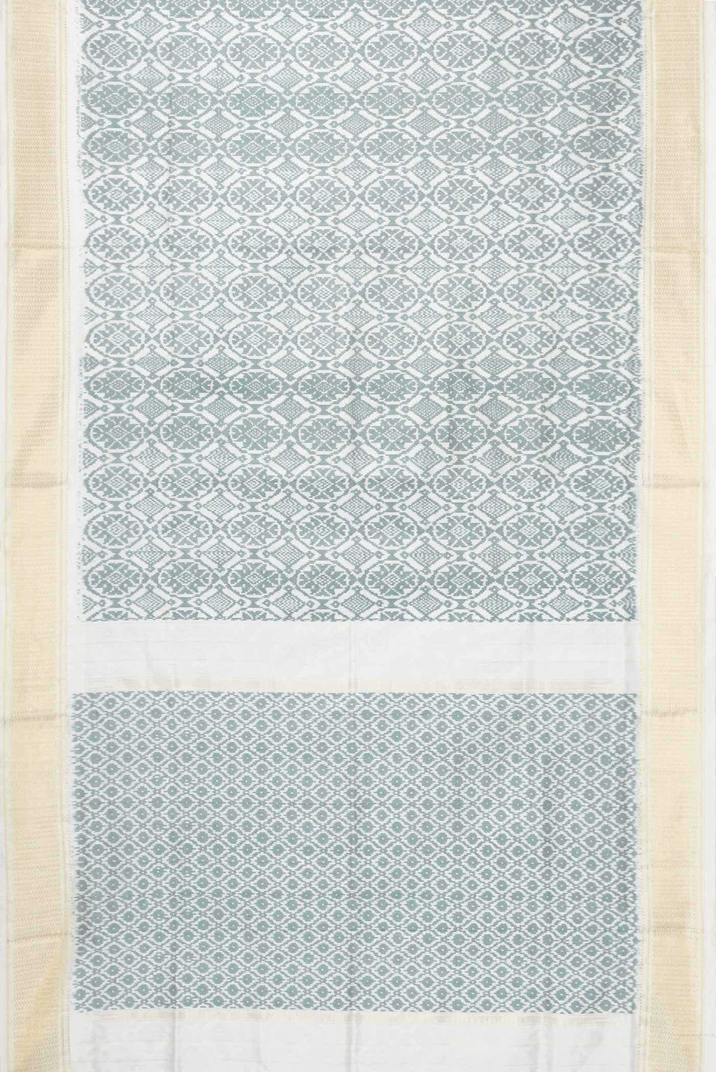Off White Double Ikat Saree