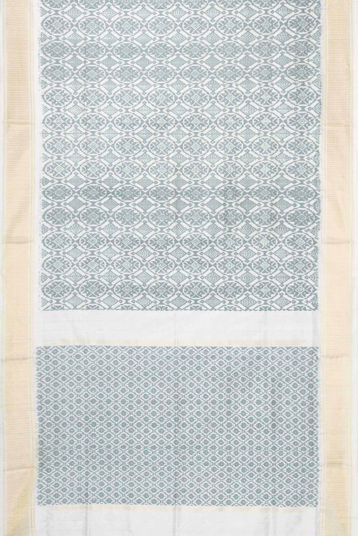 Off White Double Ikat Saree
