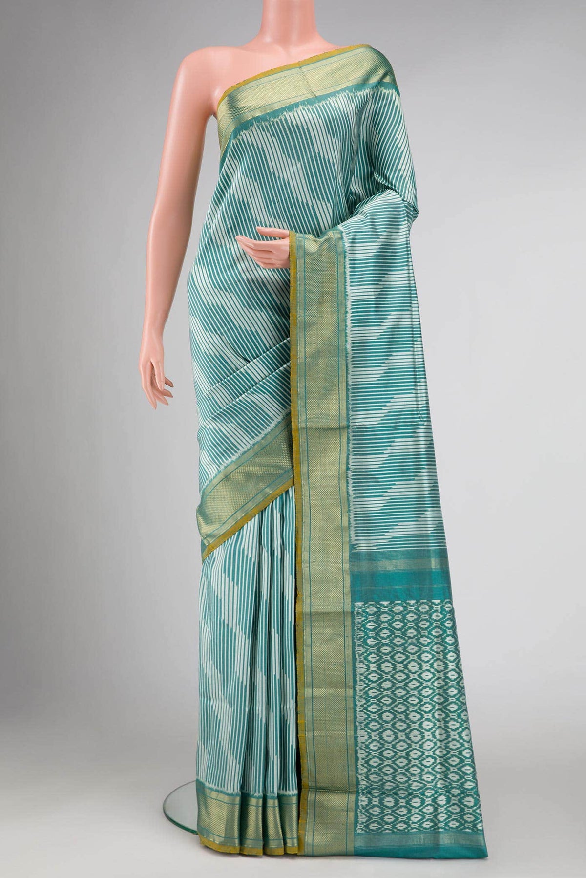Light Blue Double Ikat Saree