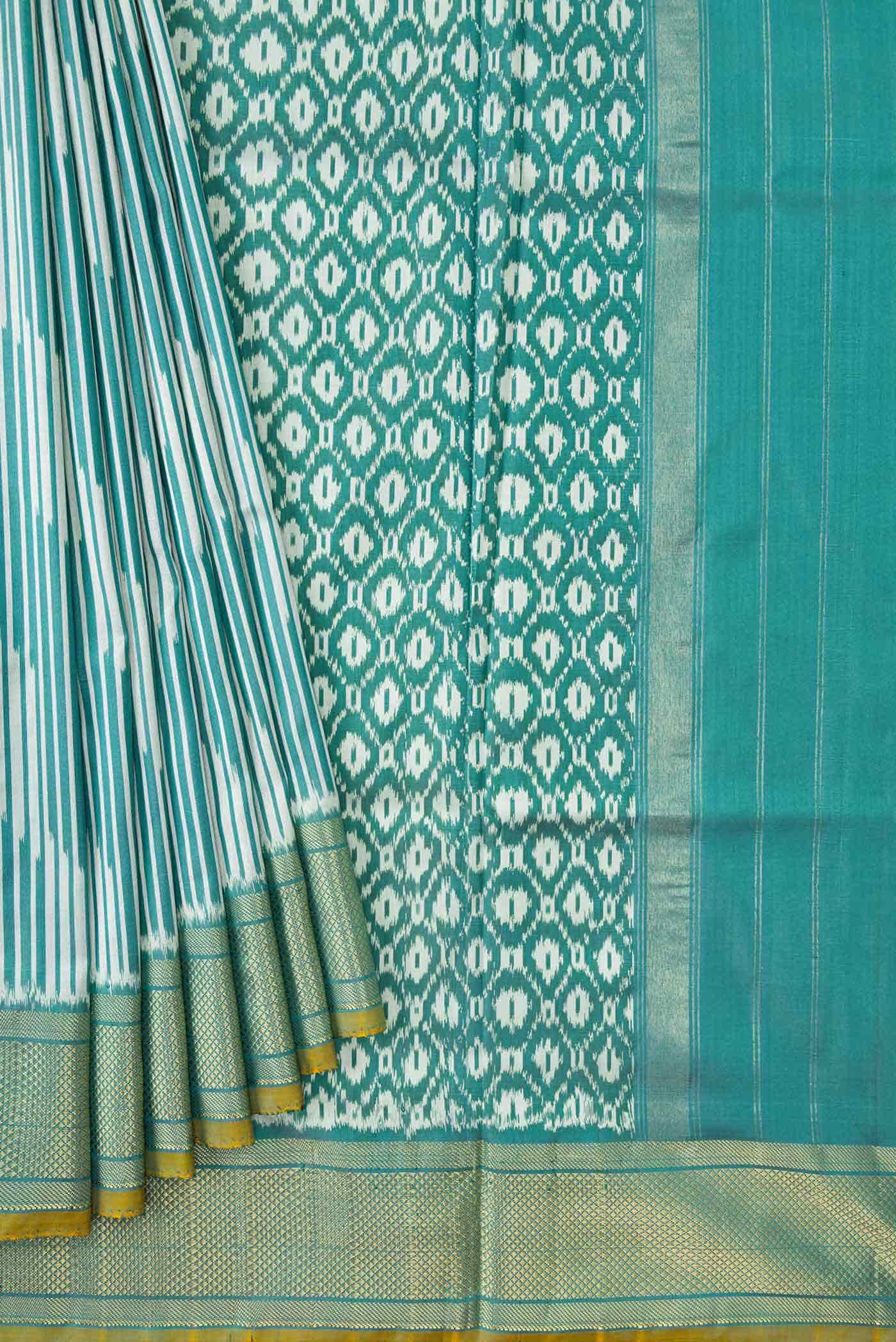 Light Blue Double Ikat Saree