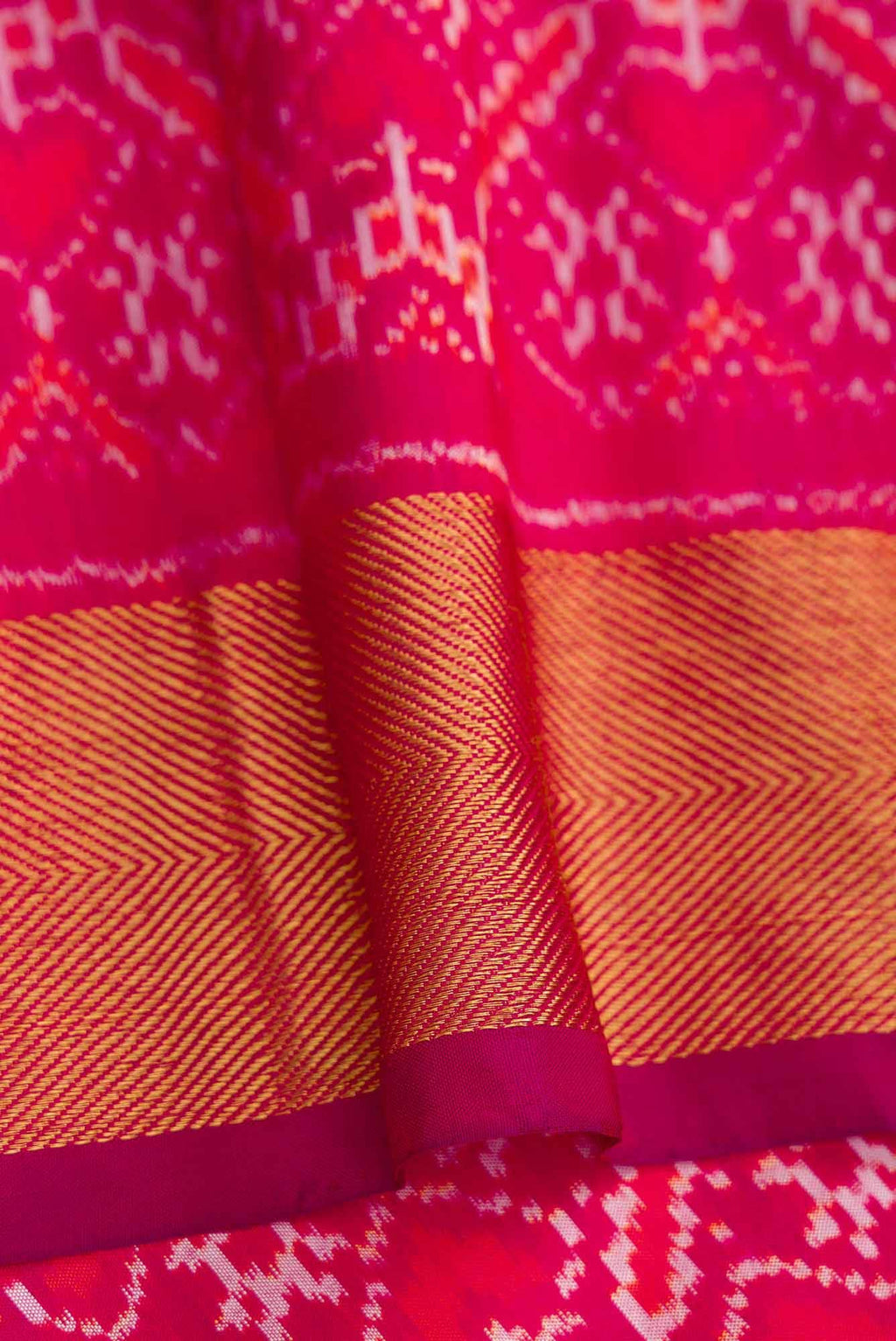 Pink Dual Tone Double Ikat Saree