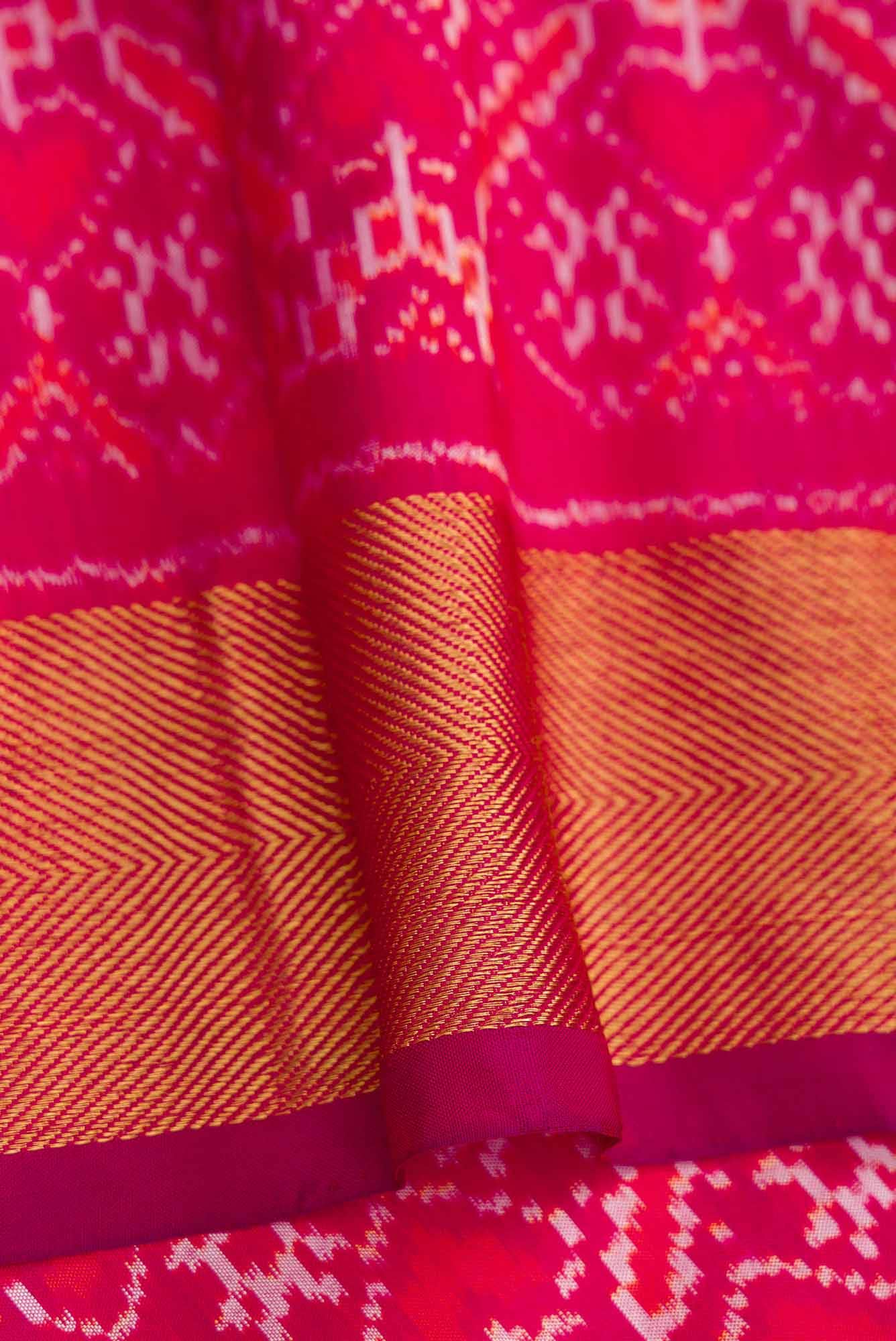 Pink Dual Tone Double Ikat Saree