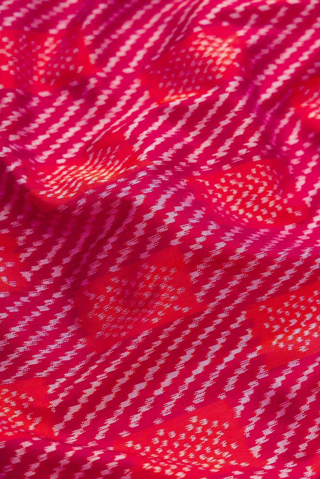 Pink Dual Tone Double Ikat Saree