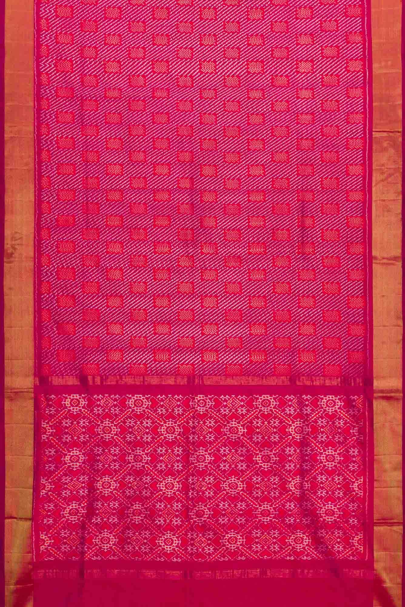 Pink Dual Tone Double Ikat Saree