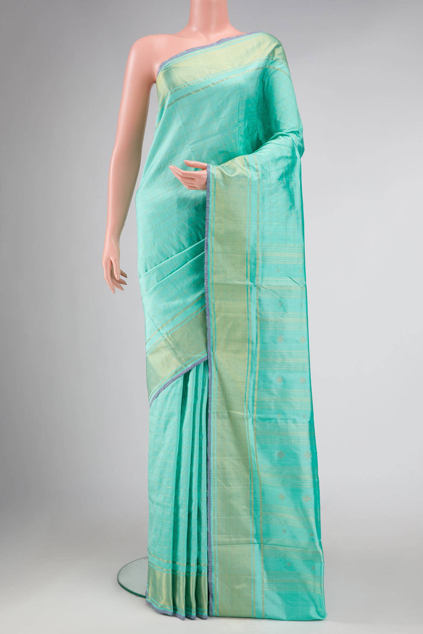 Sky Blue Double Ikat Saree