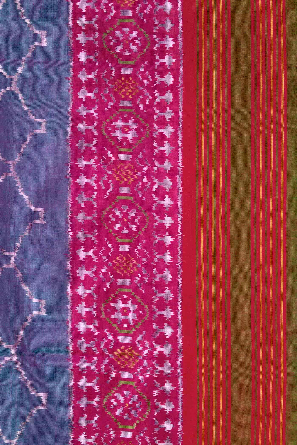 Purple Dual Tone Double Ikat Saree