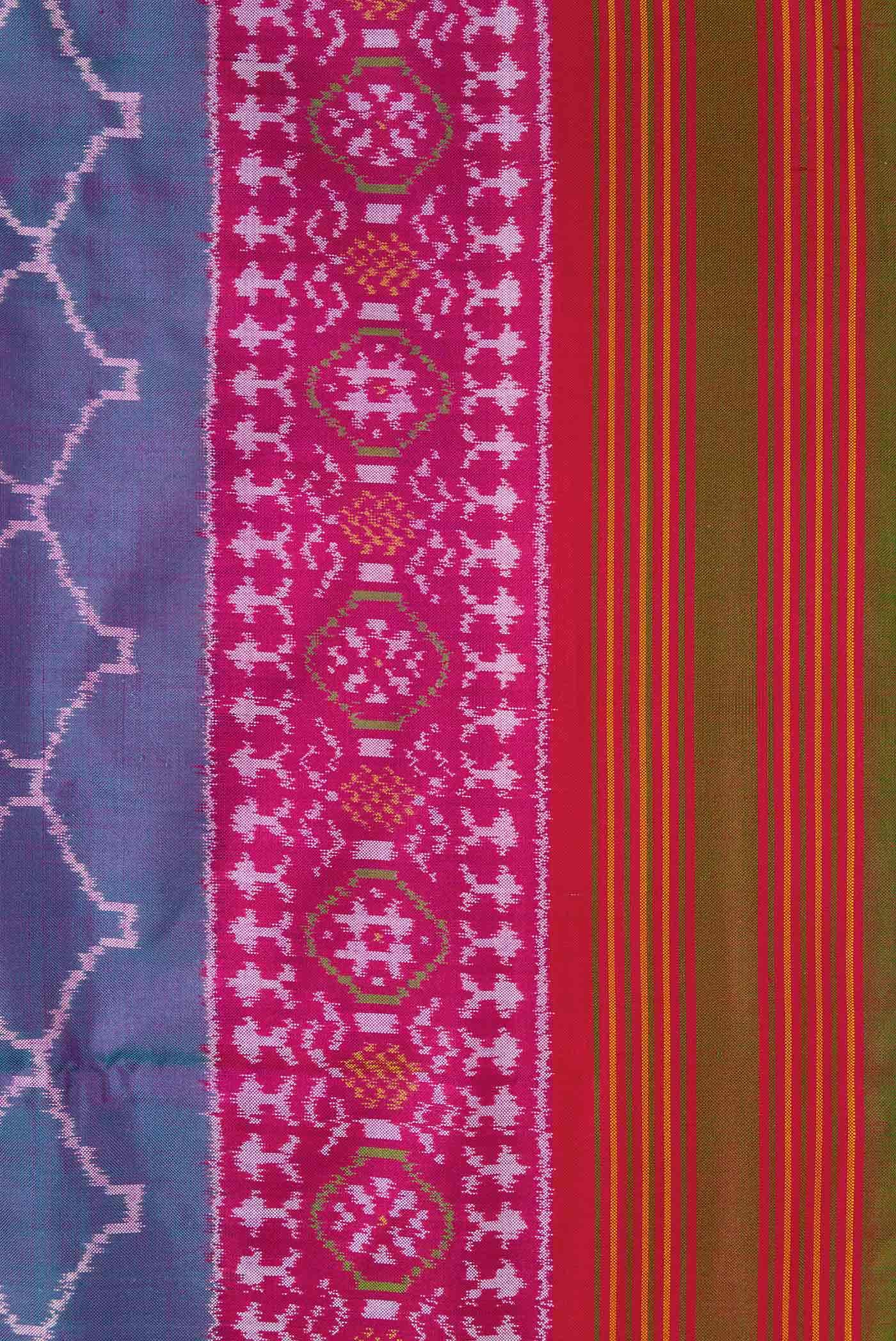 Purple Dual Tone Double Ikat Saree
