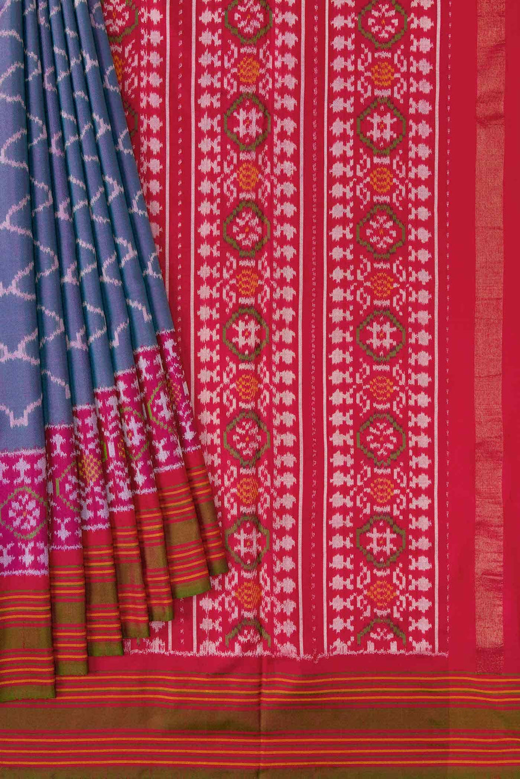 Purple Dual Tone Double Ikat Saree
