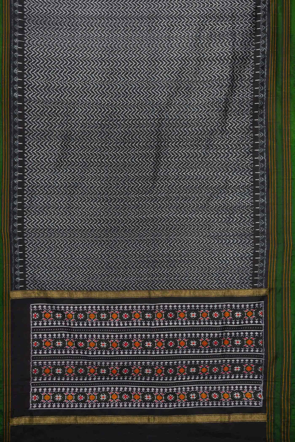 Black Double Ikat Saree