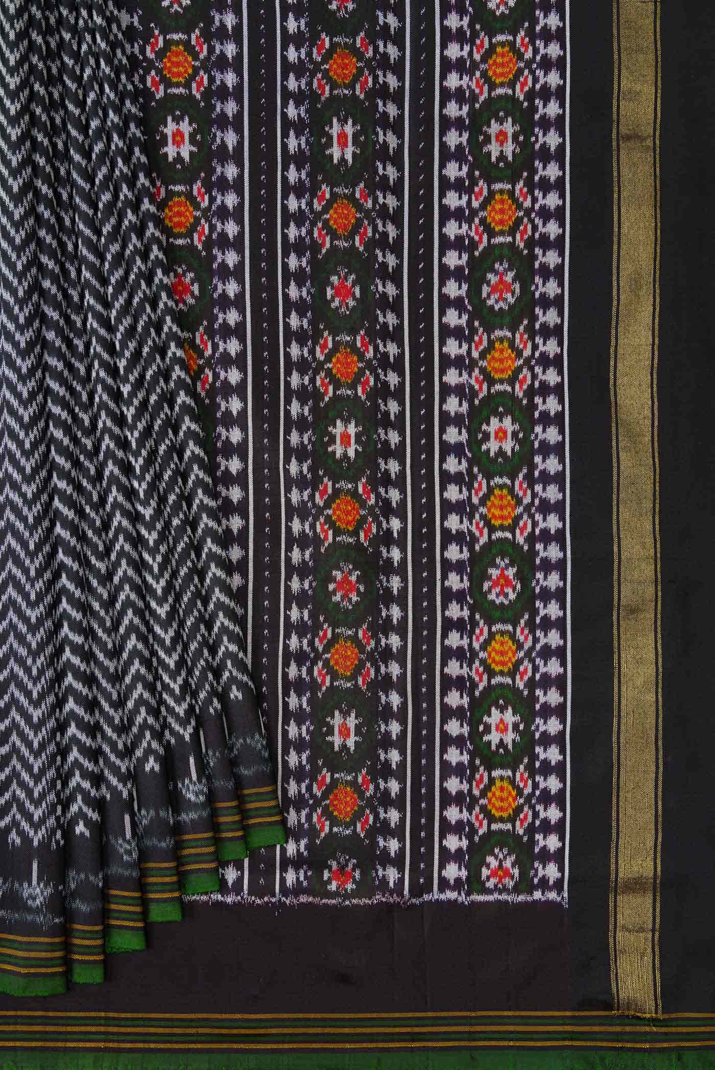 Black Double Ikat Saree