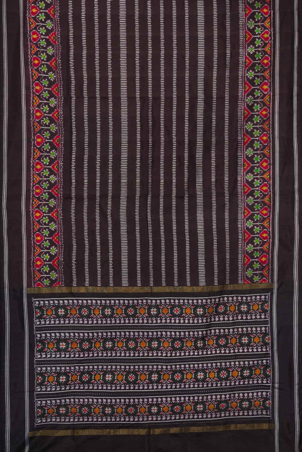 Coffee Brown Double Ikat Saree