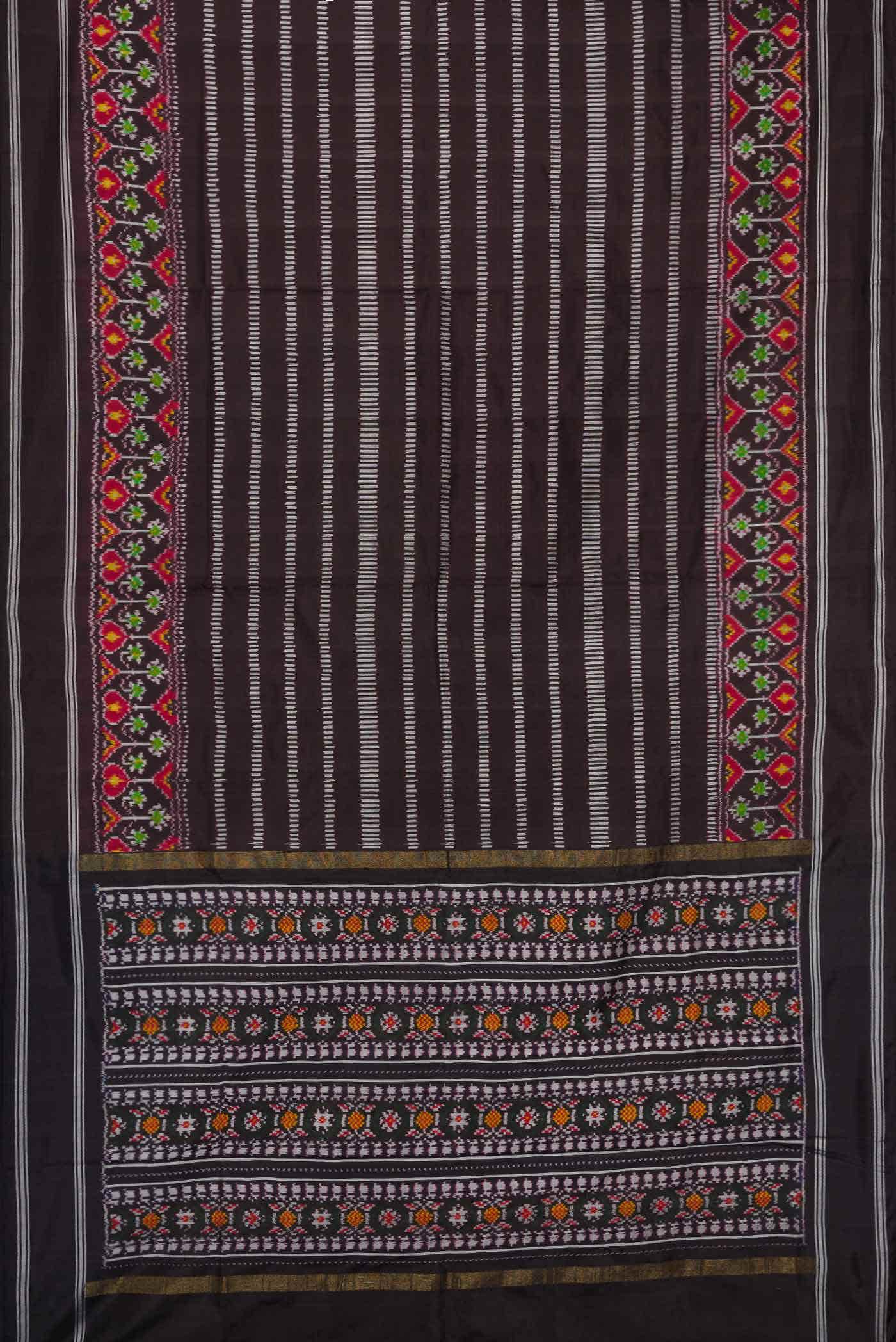 Coffee Brown Double Ikat Saree