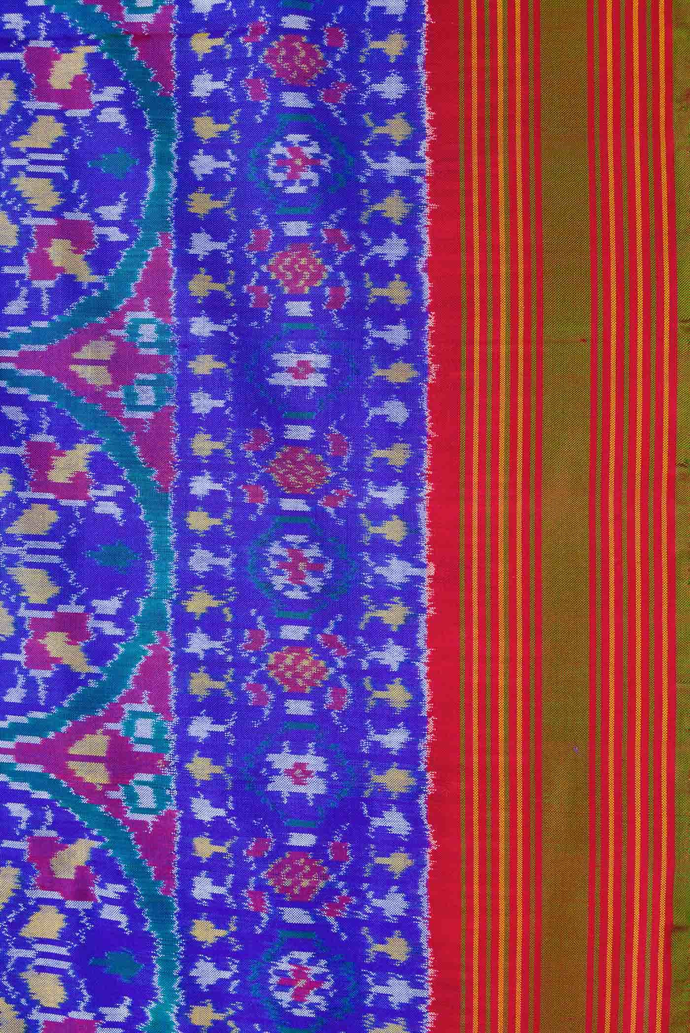 Royal Blue Double Ikat Saree