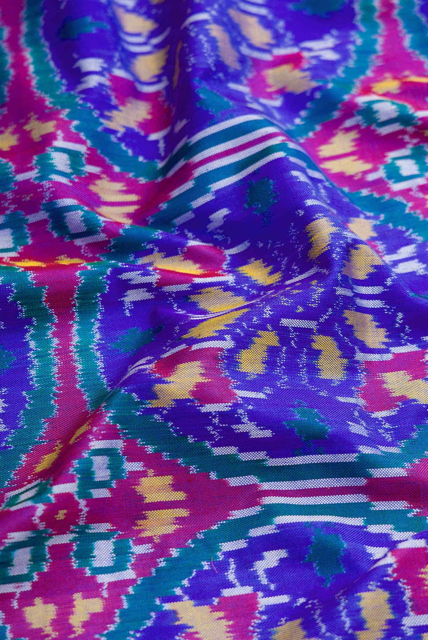 Royal Blue Double Ikat Saree