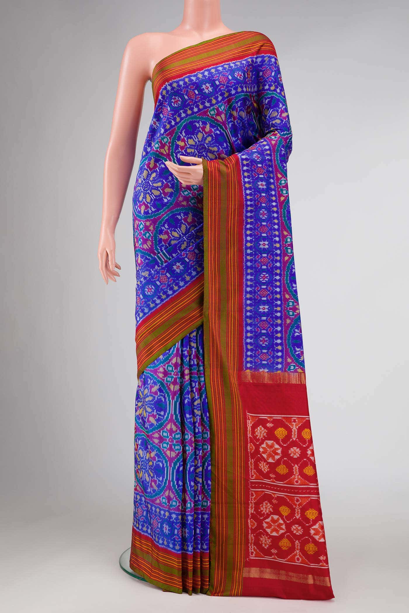 Royal Blue Double Ikat Saree