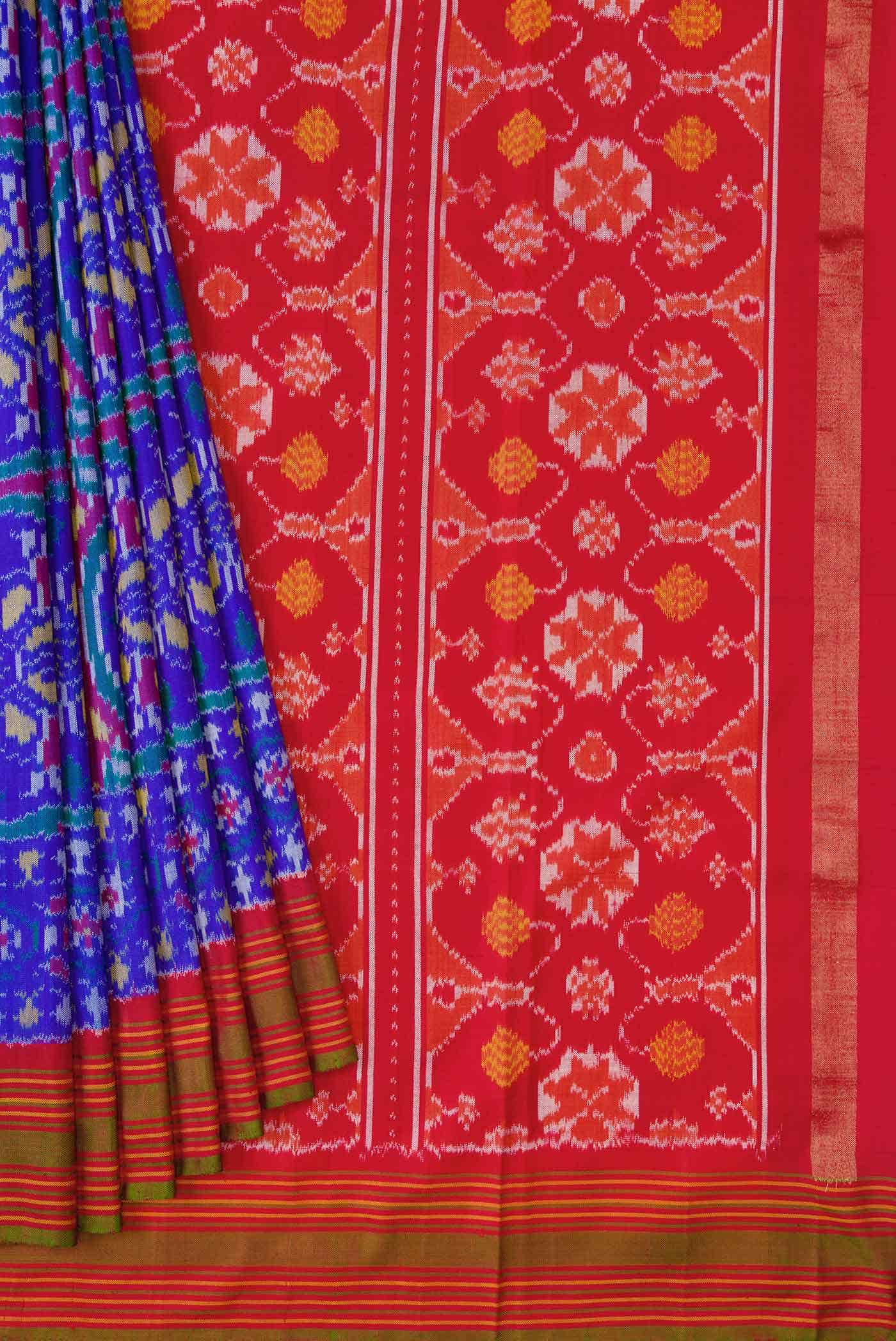 Royal Blue Double Ikat Saree