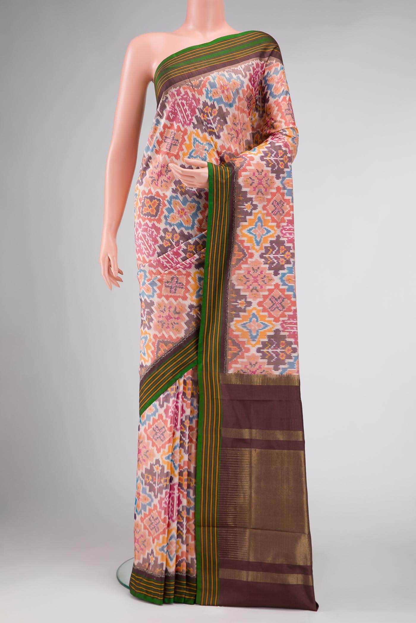 Multi Double Ikat Saree