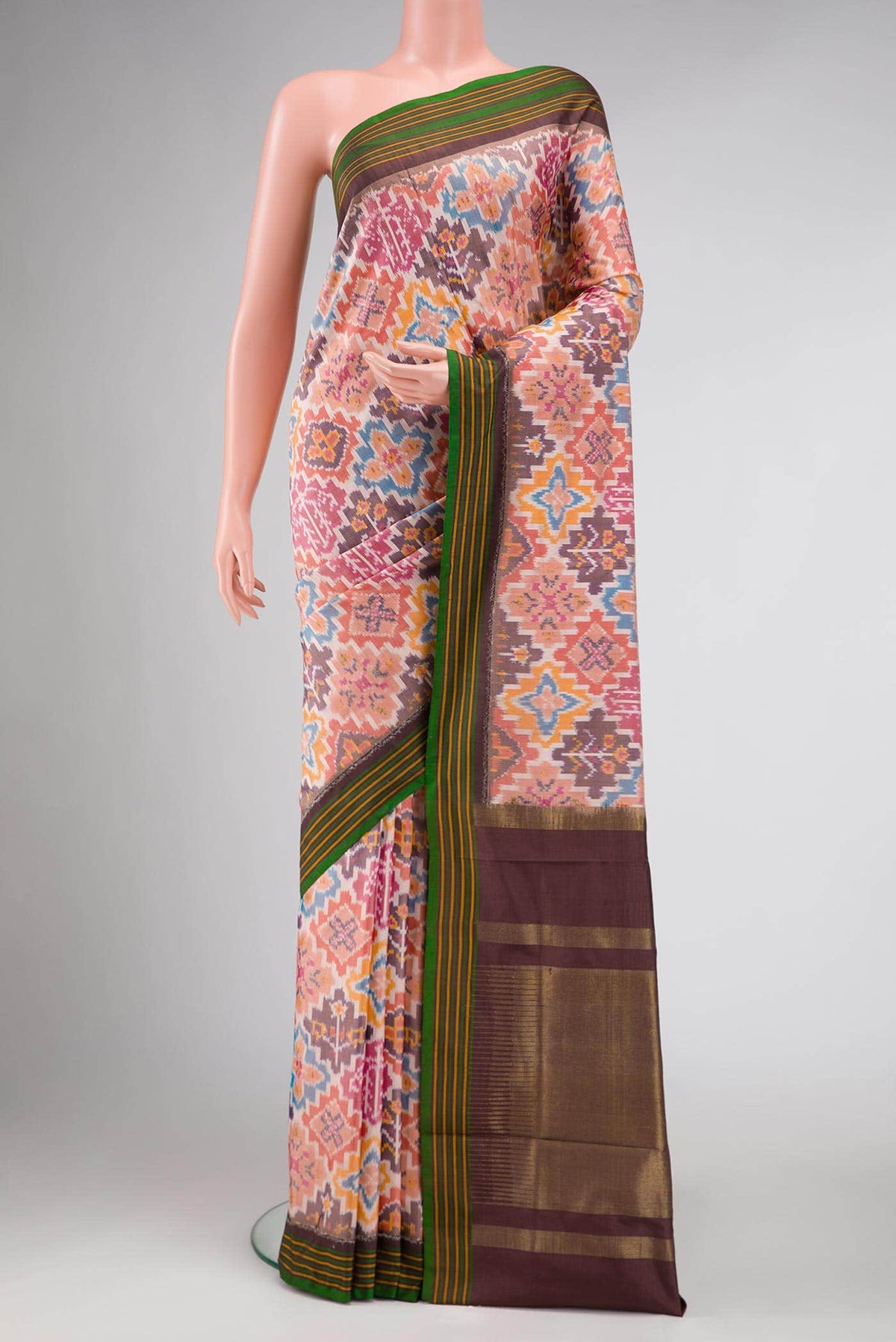 Multi Double Ikat Saree